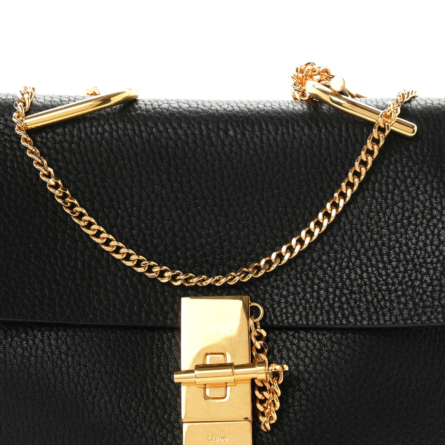Grained Lambskin Drew Shoulder Bag Black
