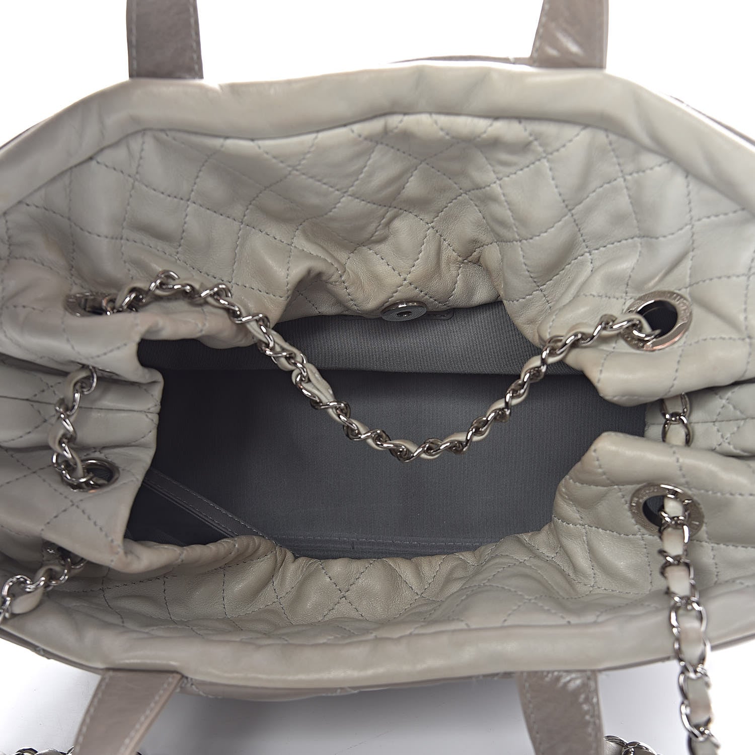 Chanel Glazed Calfskin Quilted Tote Grey 6 of 20