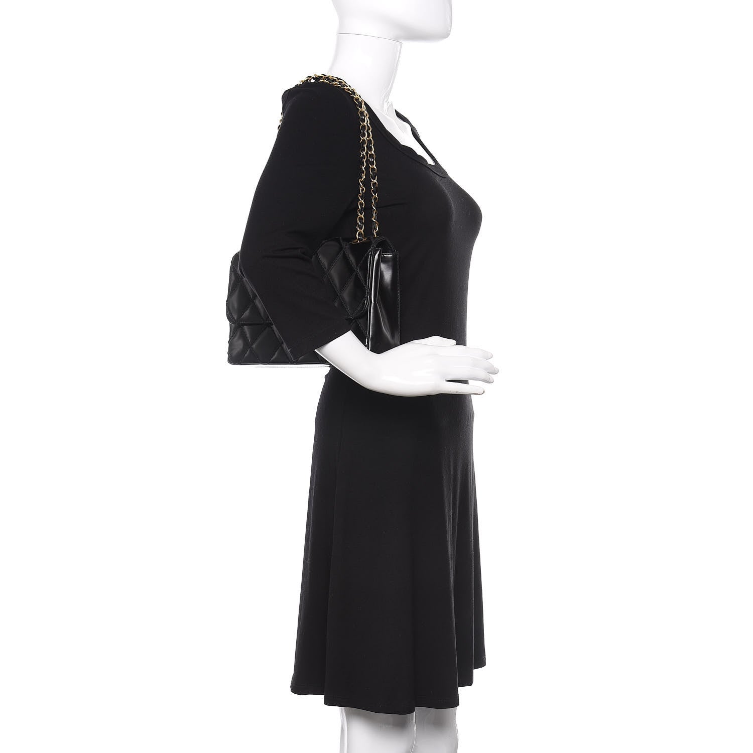 Chanel Glazed Calfskin Quilted Medium Single Flap Black 2 of 15