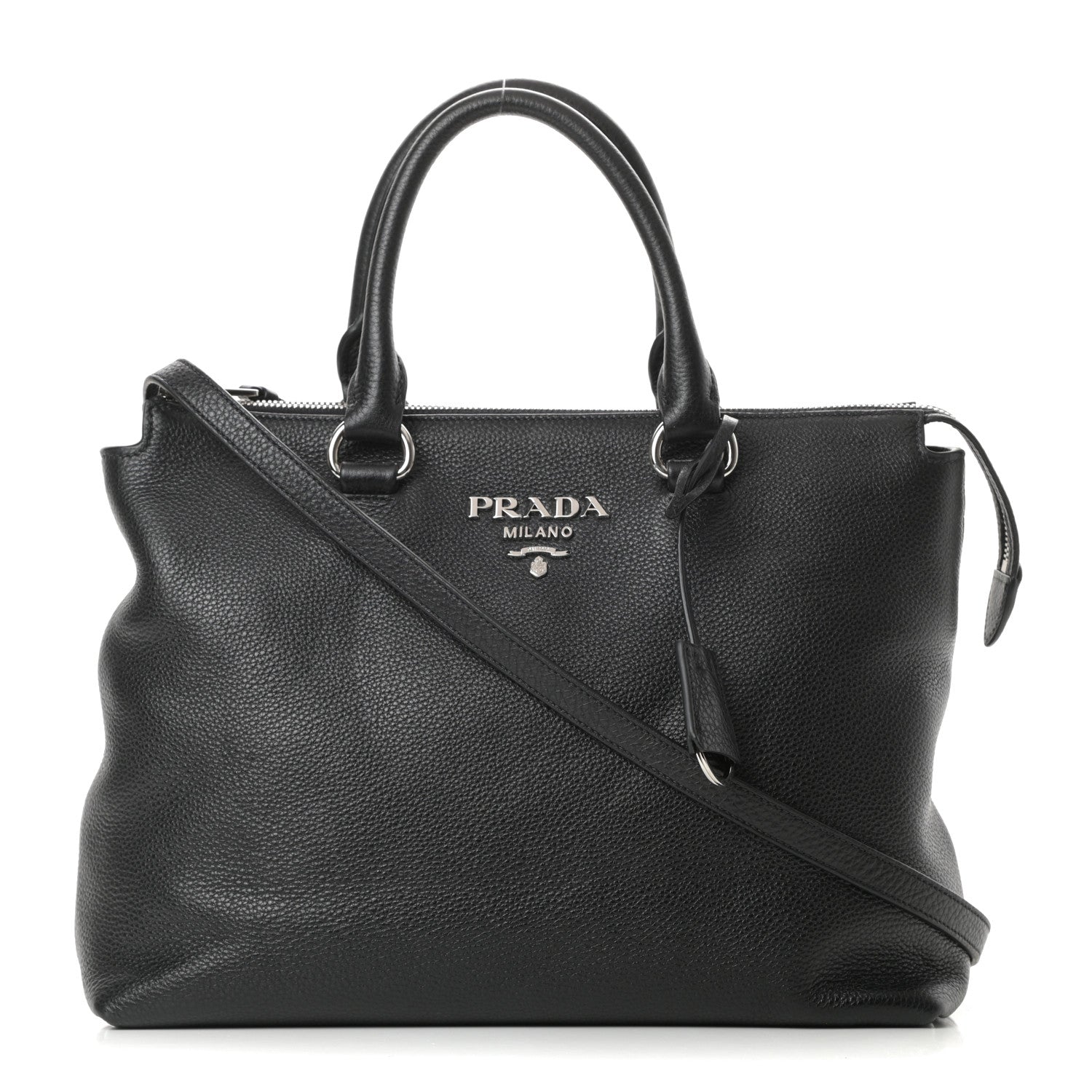Prada Vitello Daino Tote Black 1 of 11