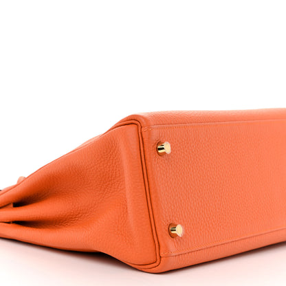 Hermes Togo Kelly Retourne 32 Orange 9 of 11