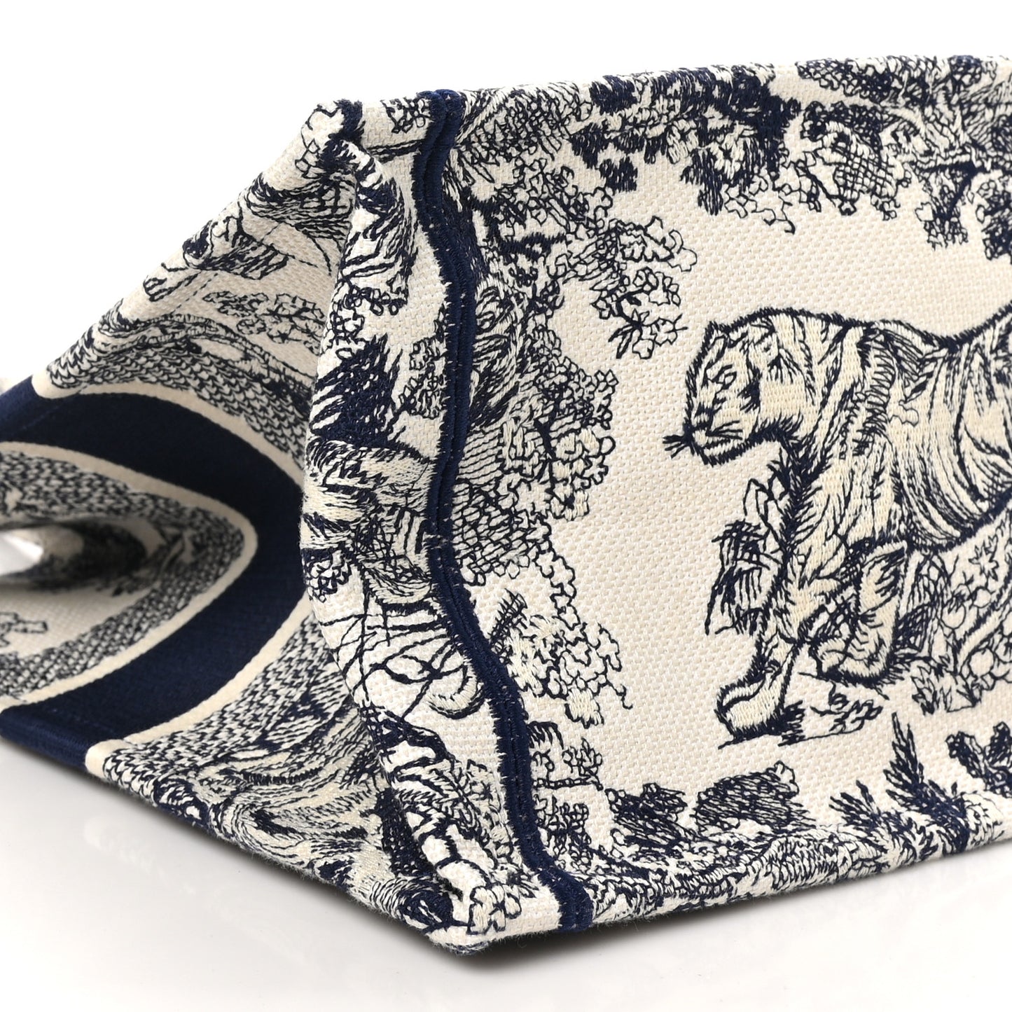 Canvas Embroidered Medium Dioriviera Toile De Jouy Book Tote Blue