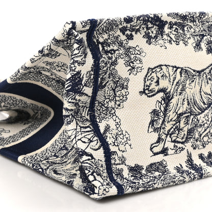 Christian Dior Canvas Embroidered Medium Dioriviera Toile De Jouy Book Tote Blue 9 of 10