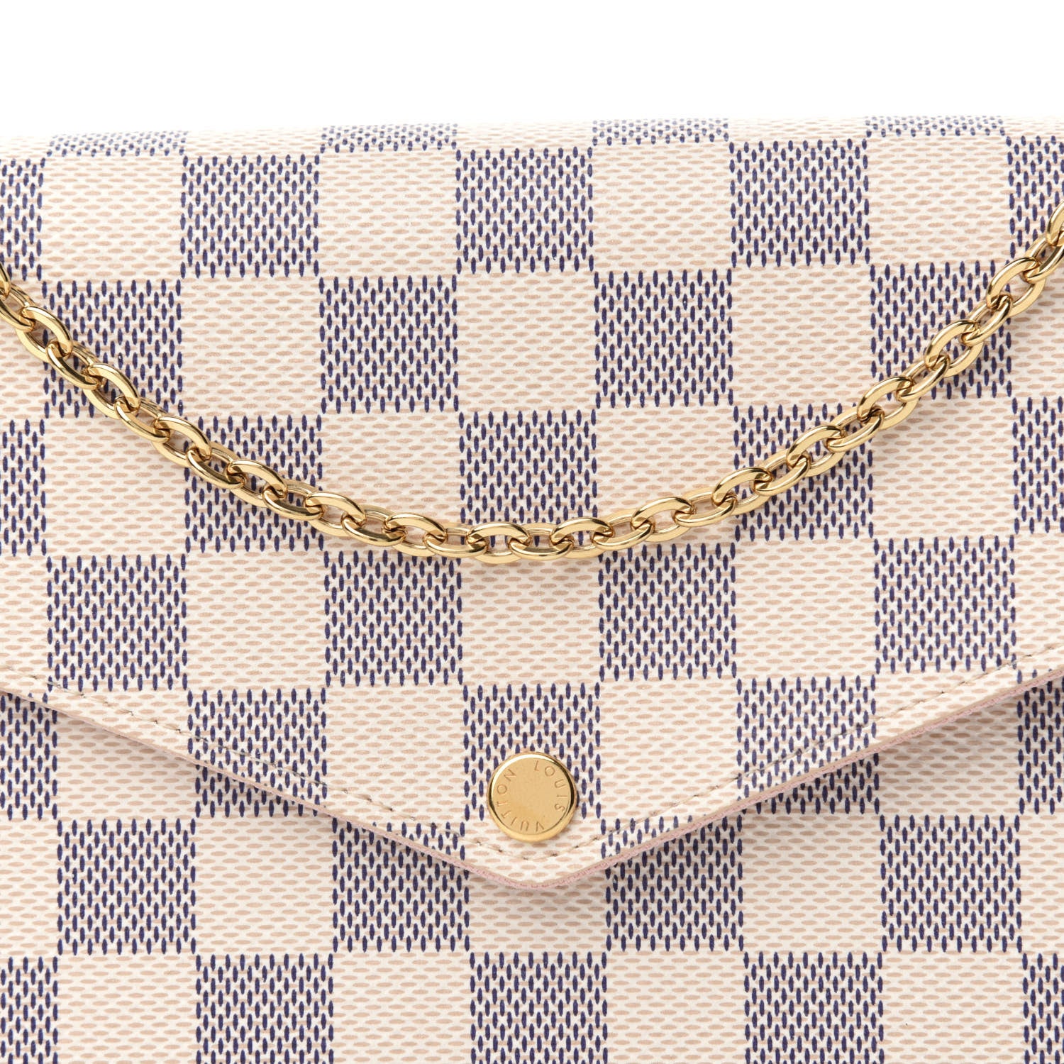 Louis Vuitton Damier Azur Pochette Felicie Chain Wallet Rose Ballerine 12 of 12