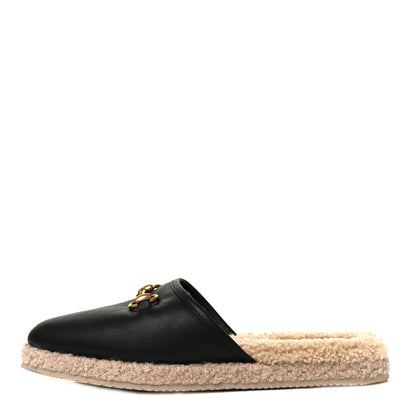 Gucci Nappa Wool Womens Fria Slippers 39.5 Black Butterscotch 1 of 9