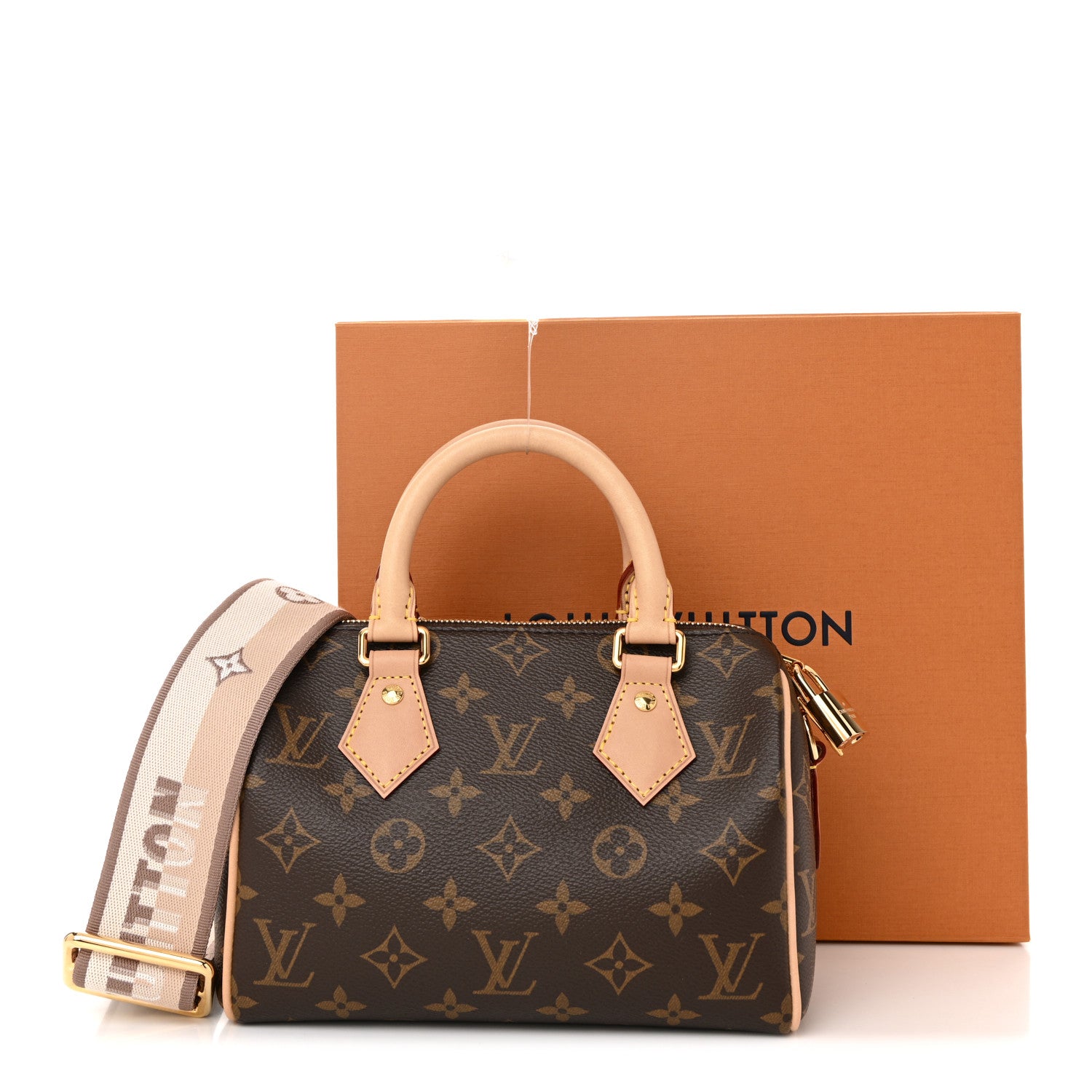 Louis Vuitton Monogram Speedy Bandouliere 20 Beige 1768760