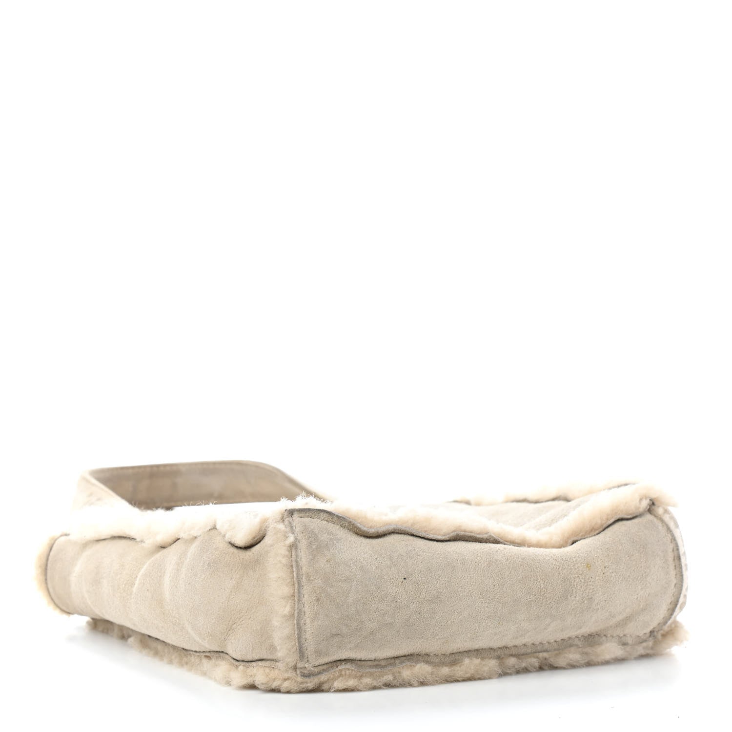 Chanel Suede Shearling Fur Handbag Ivory 4 of 11