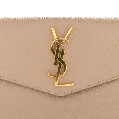 Saint Laurent Grain De Poudre Uptown Pouch Dark Beige 8 of 9