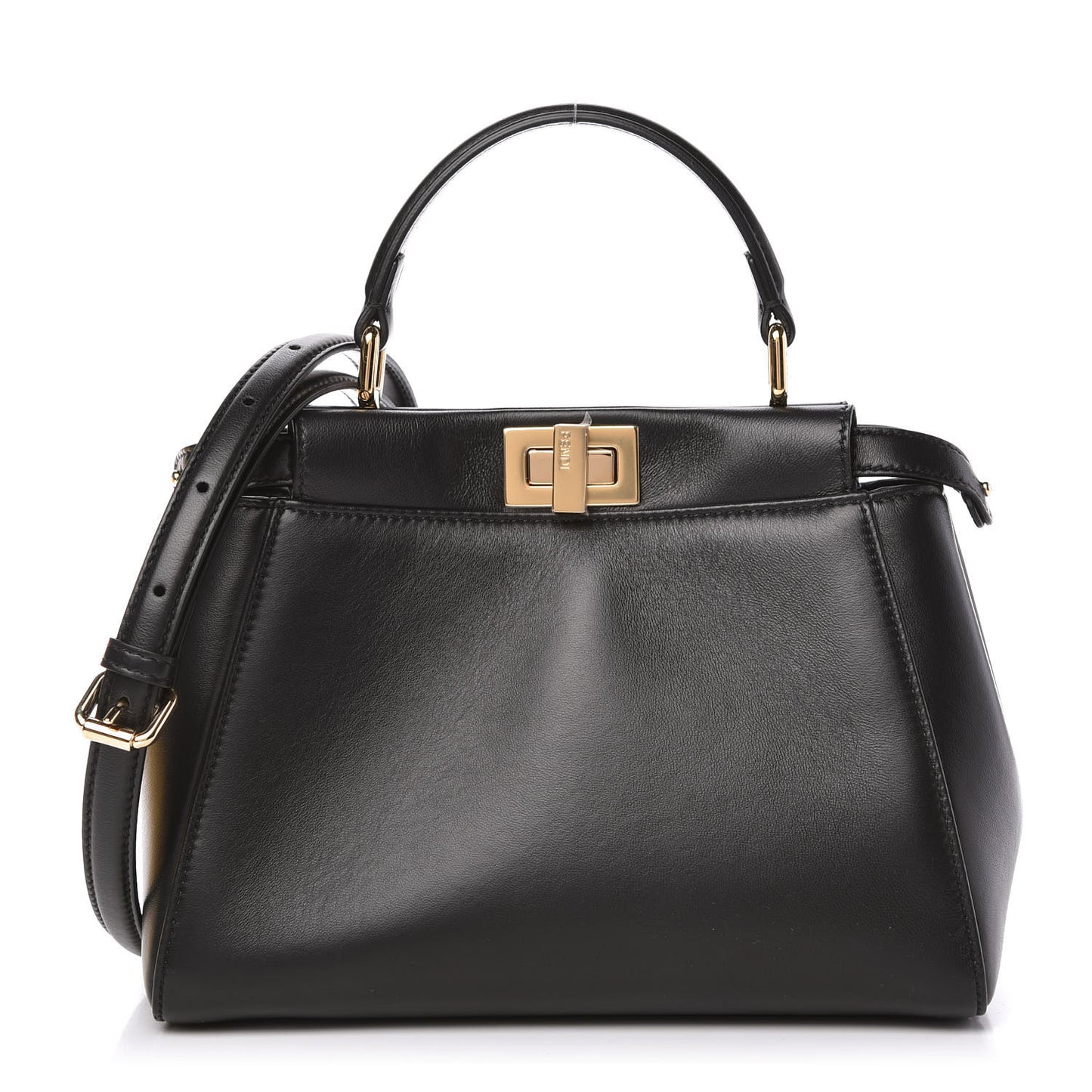 Nappa Stacked Bar Mini Peekaboo Iconic Satchel Black
