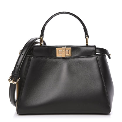 Fendi Nappa Stacked Bar Mini Peekaboo Iconic Satchel Black 1 of 10