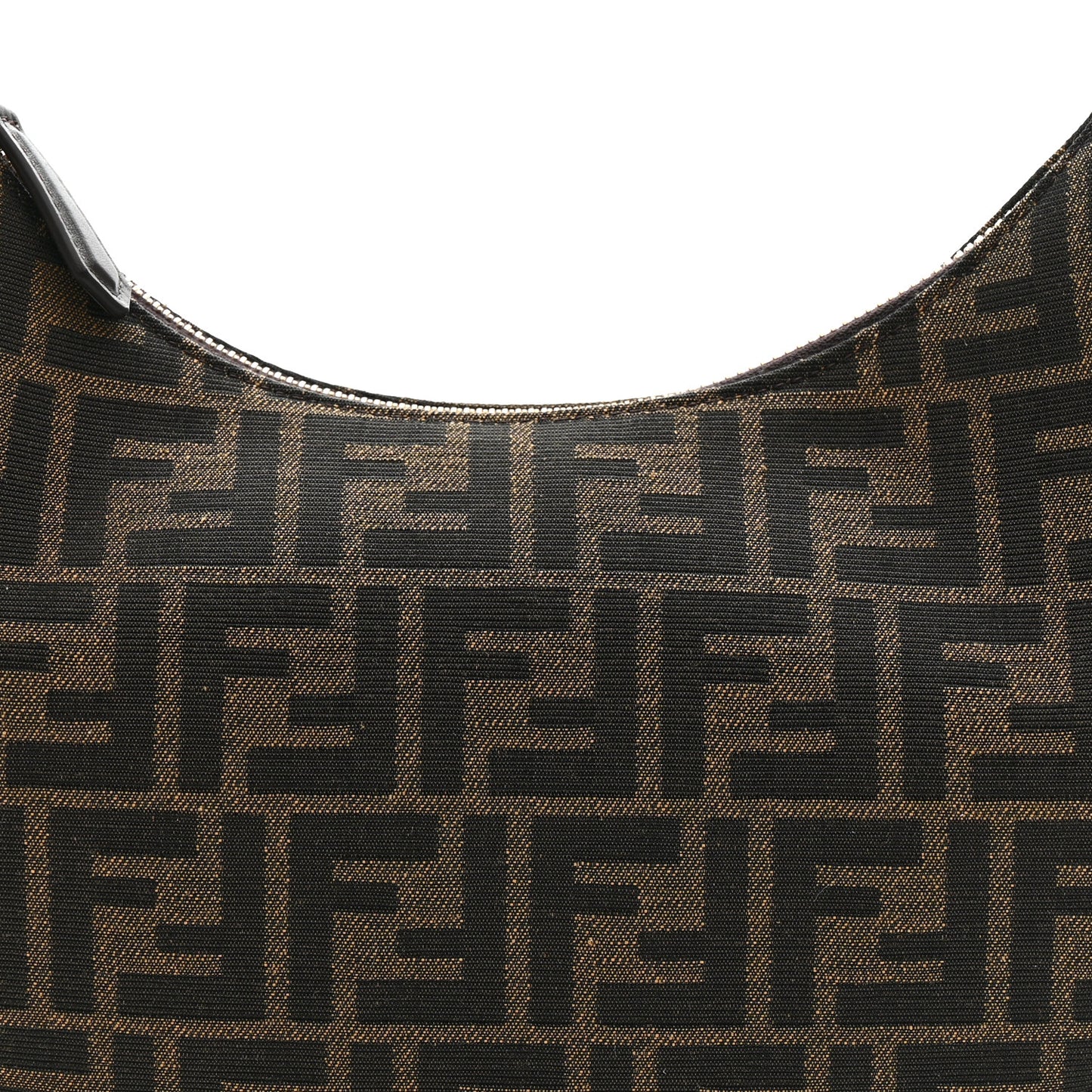 Fabric Jacquard Vitello Grace FF 1974 Small Fendigraphy Hobo Bag Tobacco Moro Ebano