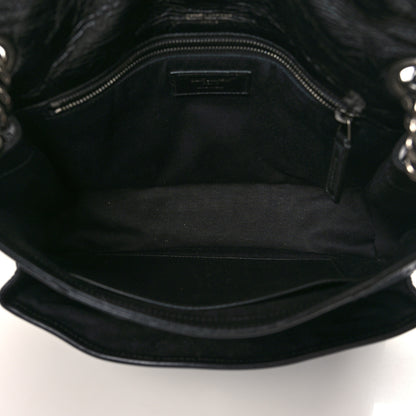 Saint Laurent Crinkled Calfskin Matelasse Monogram Medium Niki Chain Satchel Black 5 of 9