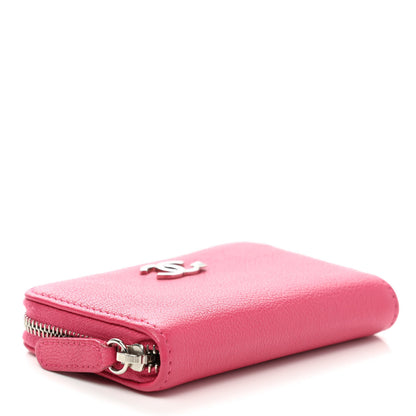 Chanel Goatskin Camellia Zip Coin Purse Pink 4 of 7
