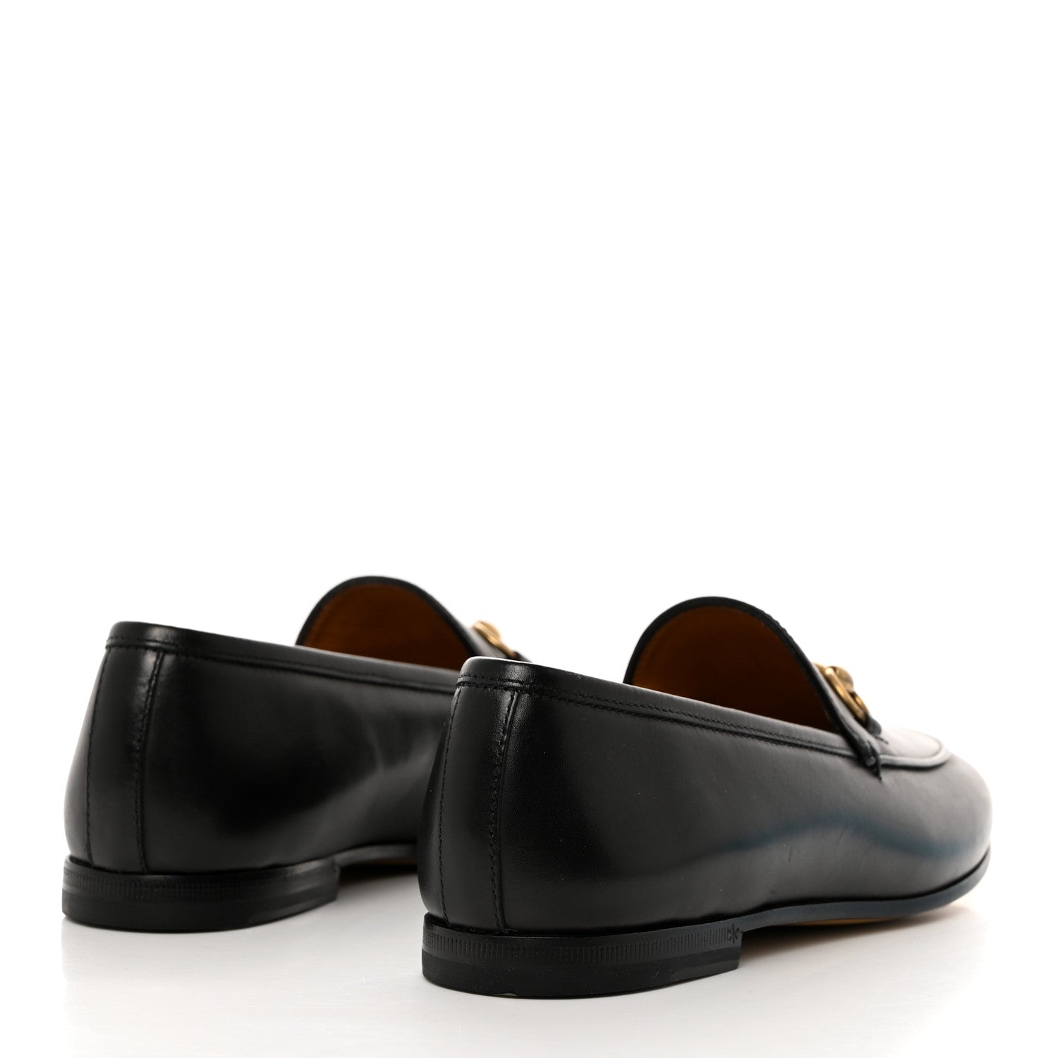 Gucci Lambskin Womens Brixton Horsebit Loafers 35.5 Black 4 of 9