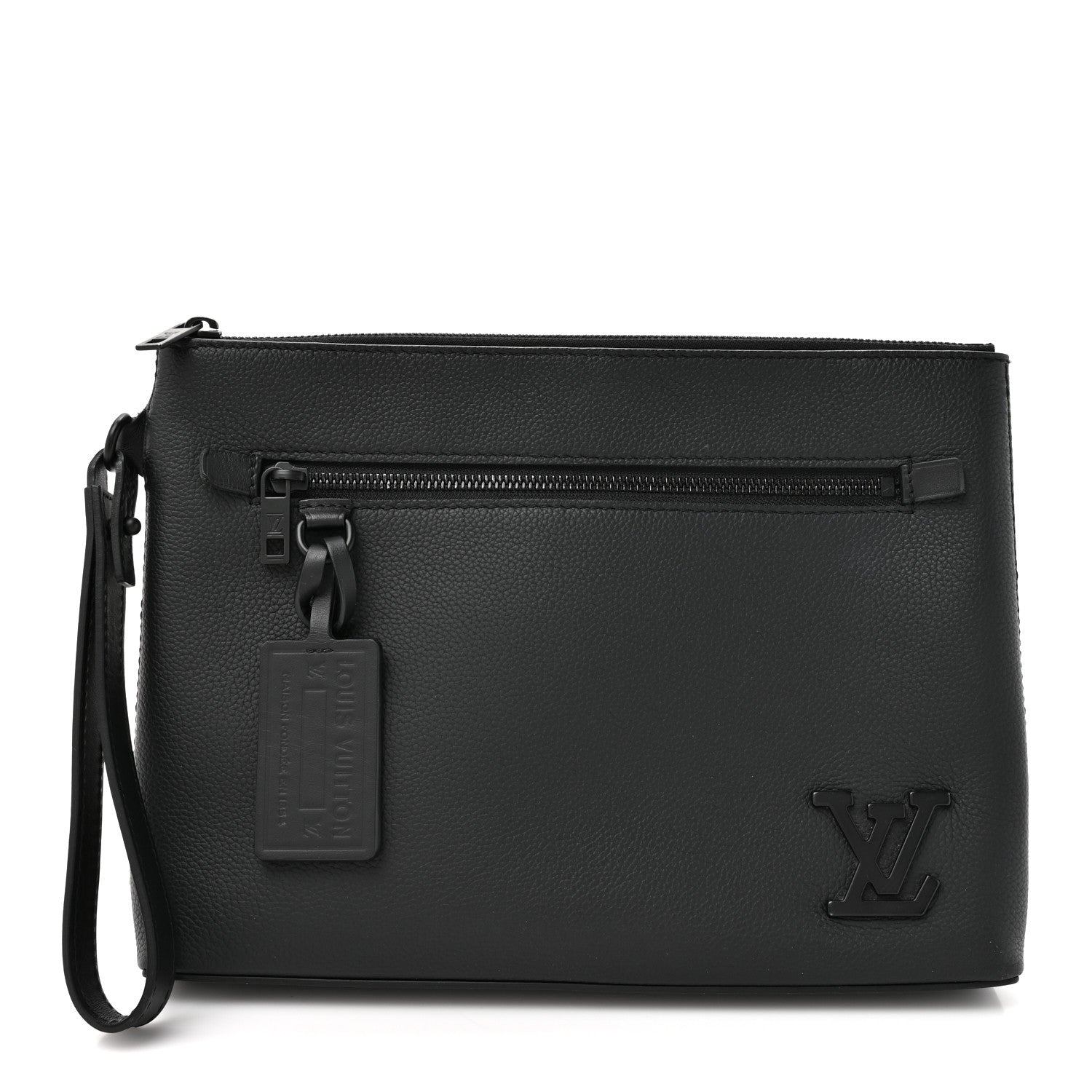 Louis Vuitton Grained Calfskin Aerogram Takeoff Pouch Black 1 of 11