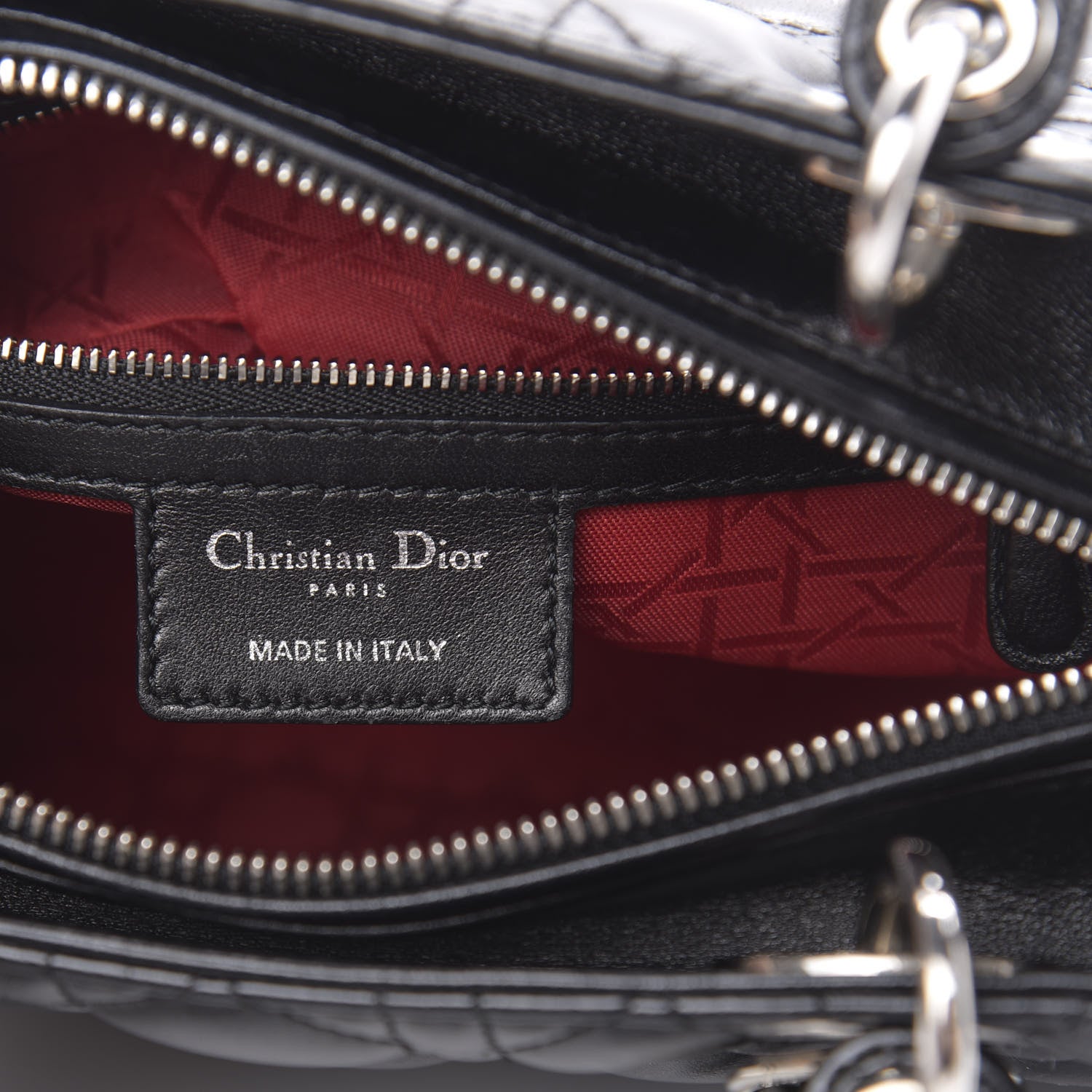 Christian Dior Lambskin Cannage Medium Lady Dior Black 6 of 11