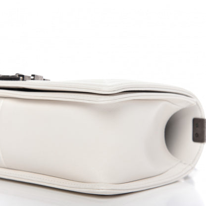 Chanel Calfskin Double Stitch Medium Boy Flap White 7 of 10
