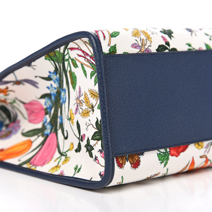Gucci Canvas Large Flora Tote Navy Multicolor 8 of 10