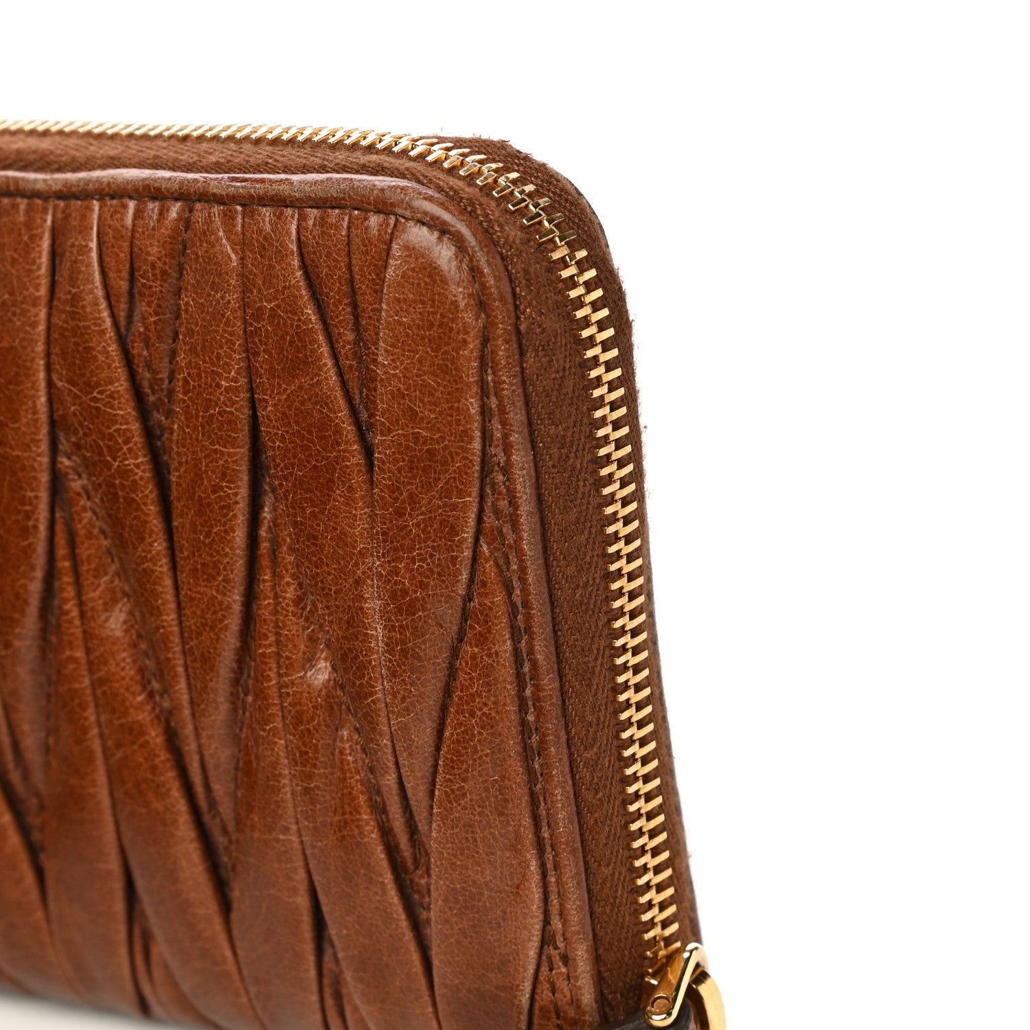 Miu Miu Matelasse Zip Around Wallet Brown 8 of 24