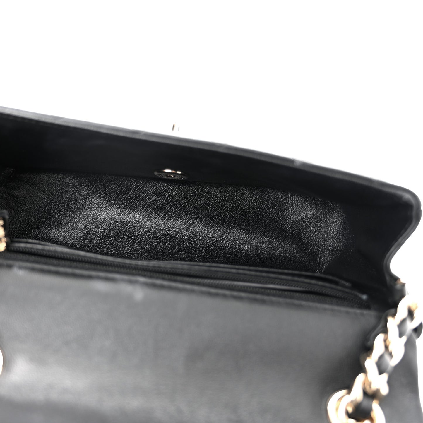 Lambskin Quilted Mini Coco Charms Rectangular Flap Black