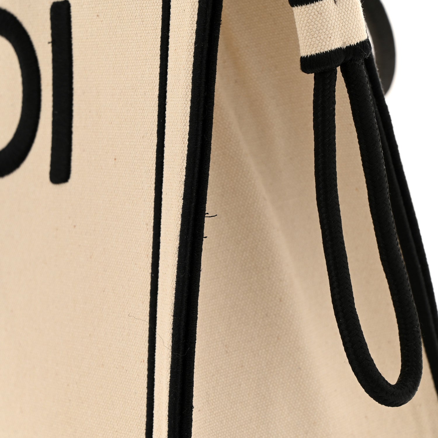 Fendi Canvas Logo Medium Shopping Tote Grezzo Black 12 of 13