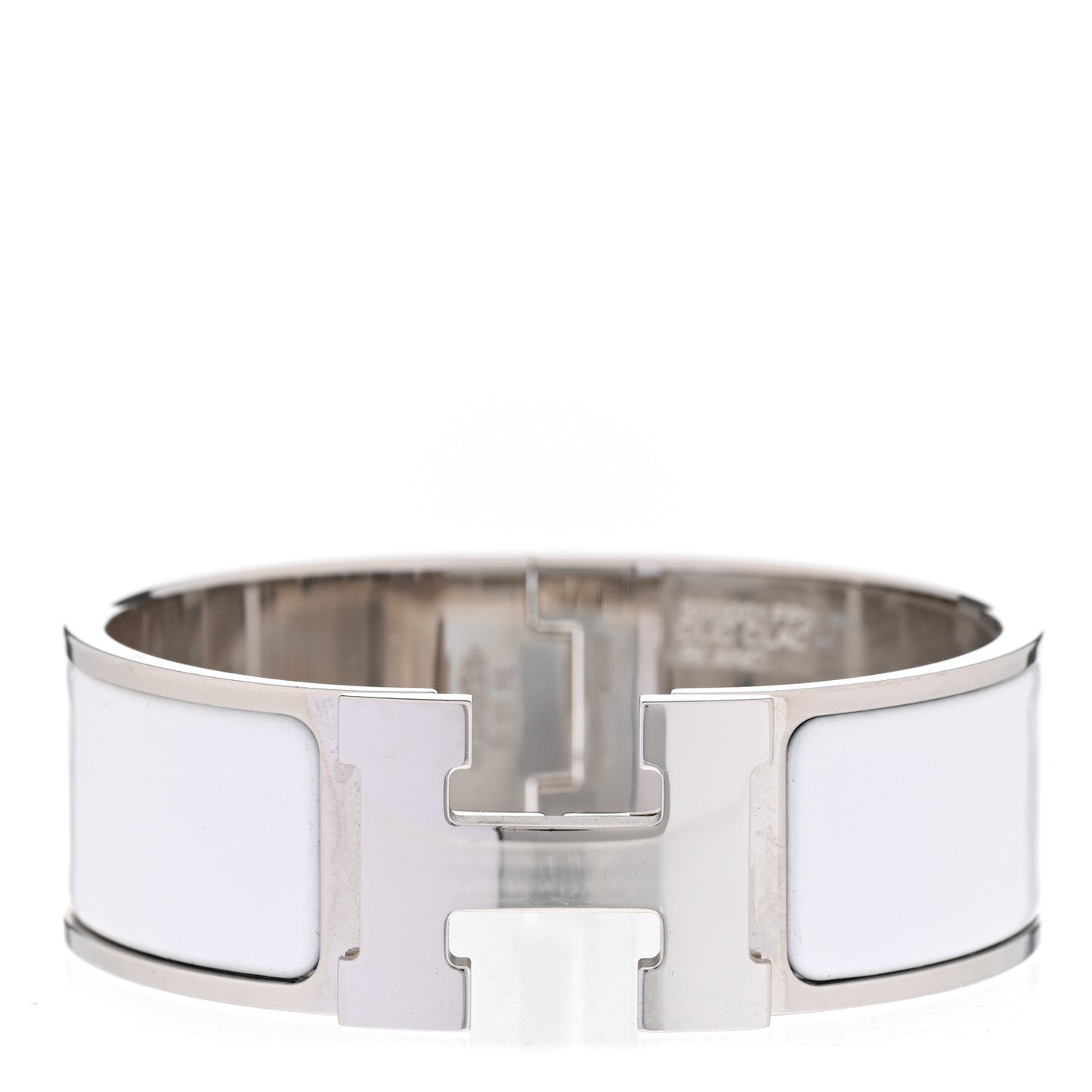 Enamel Wide Clic Clac H Bracelet PM White