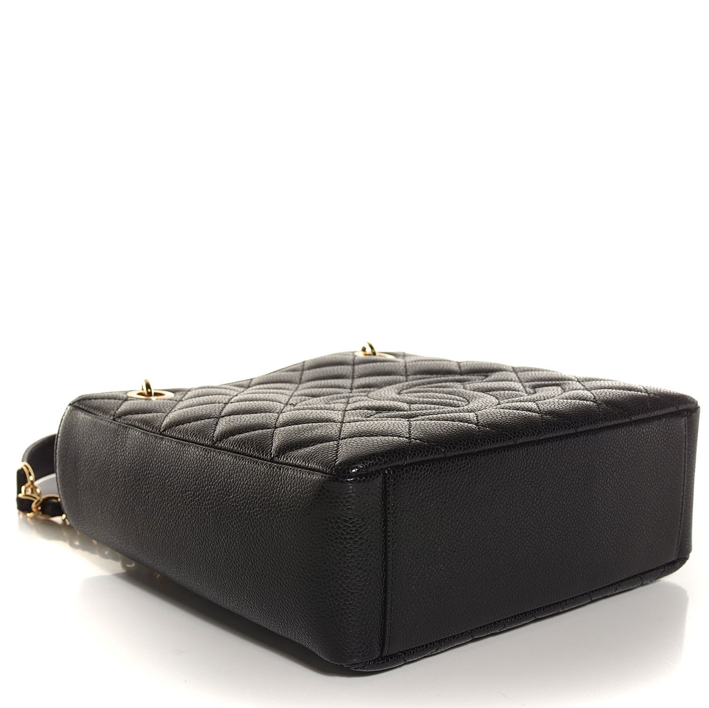 Caviar Quilted Petit Shopping Tote PST Black