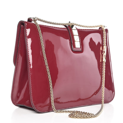 Valentino Garavani Patent Large Glam Lock Rockstud Flap Red 3 of 8