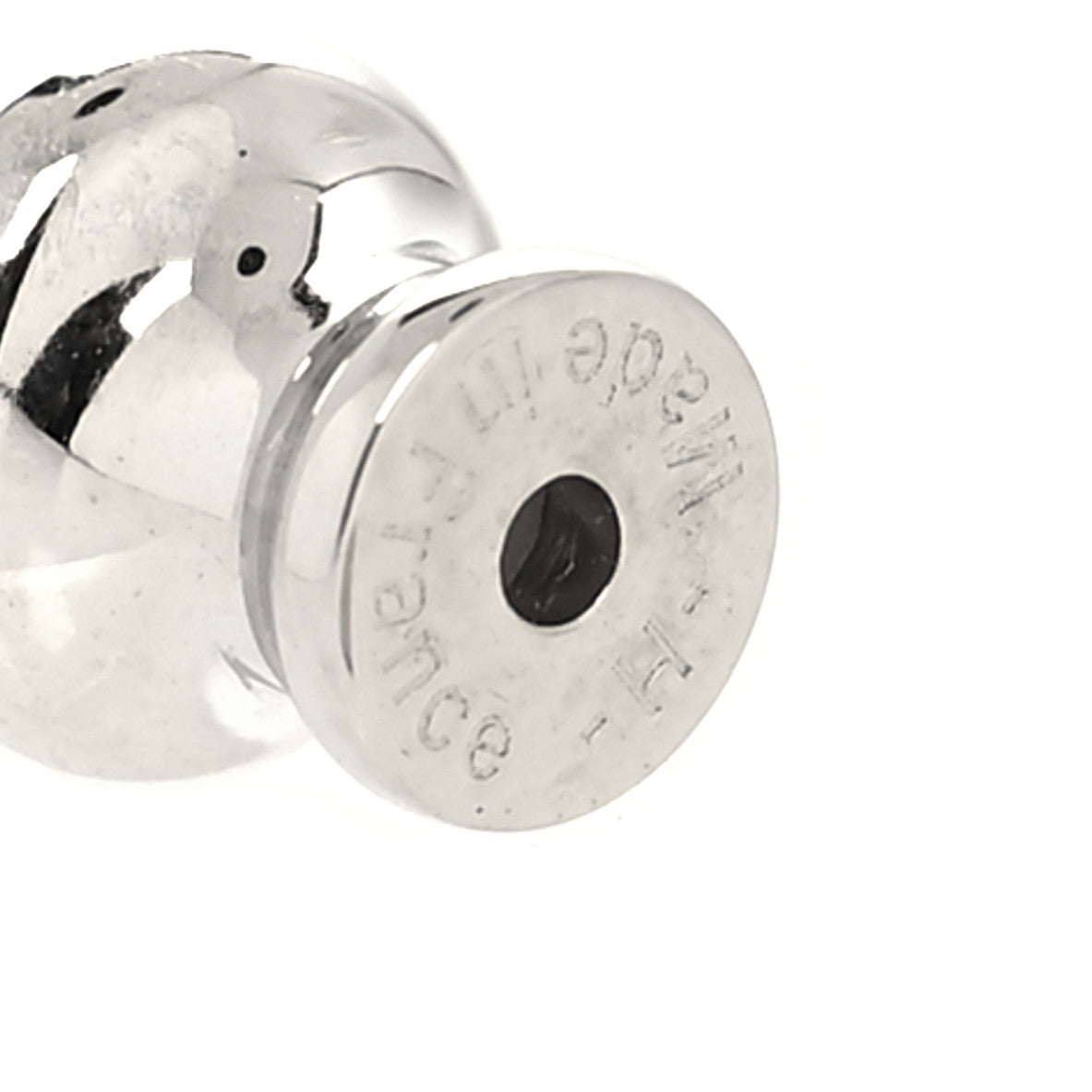 Palladium Lacquered Mini Pop H Earrings White