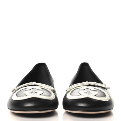 Gucci Malaga Kid Jarret Ballet Flats 37.5 Black White 3 of 9
