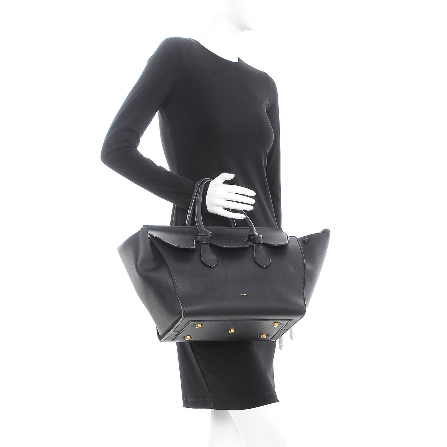 Smooth Calfskin Small Tie Knot Tote Black