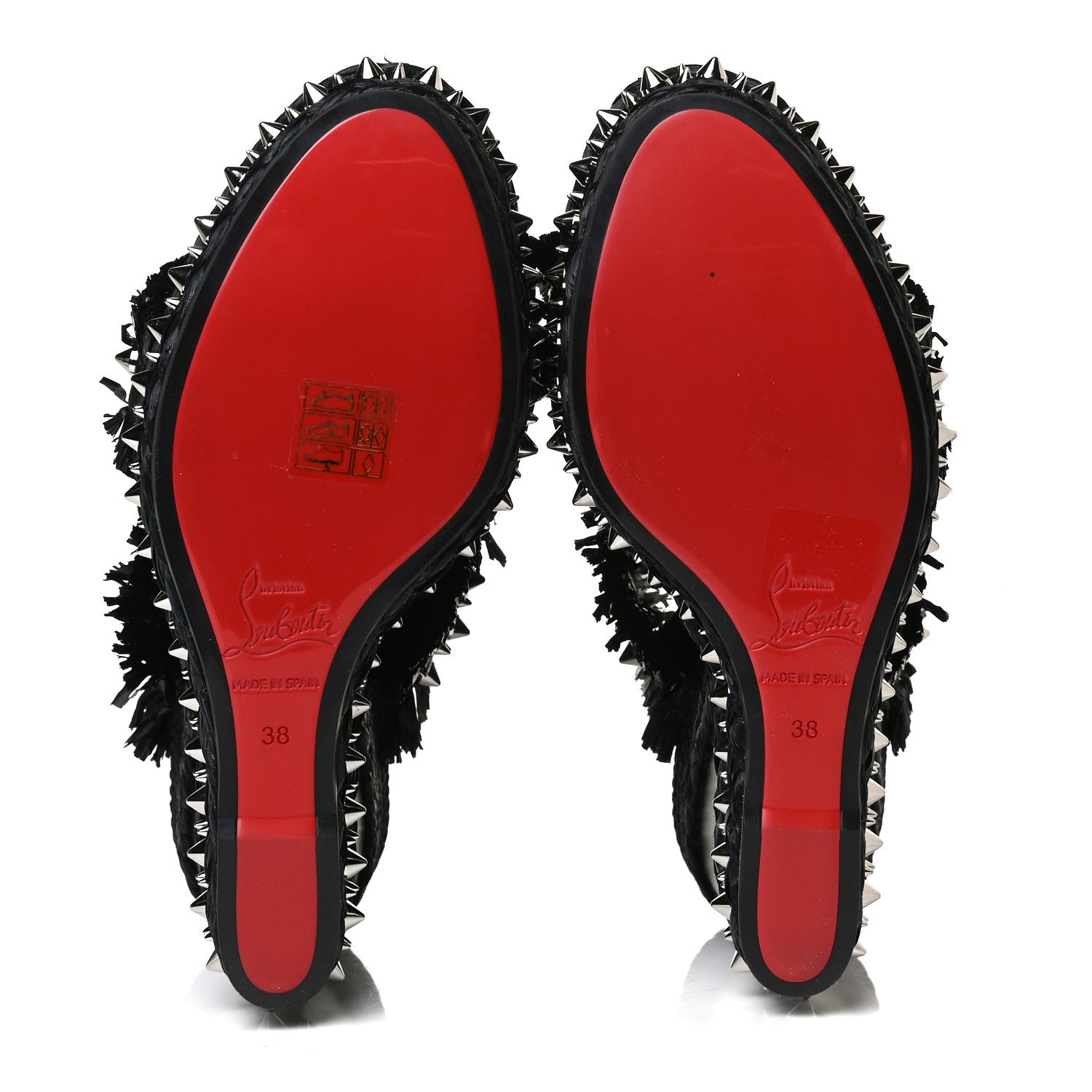 Christian Louboutin Voltinoudou 110mm Tie Cruise Raffia Spike Wedge 38 7 of 14