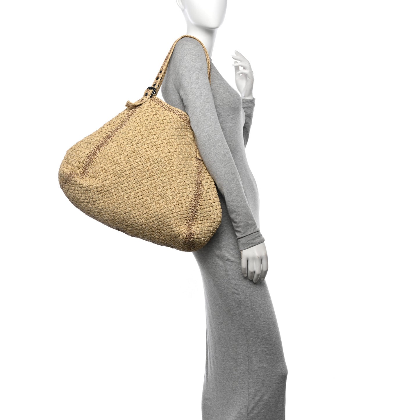 Perforated Intrecciato Tote Taupe