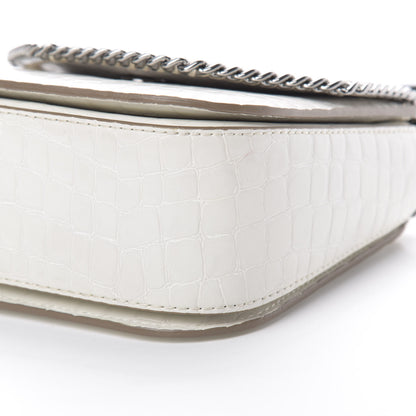 Stella McCartney Embossed Crocodile Effect Medium Falabella Box Shoulder Bag Ivory 10 of 13