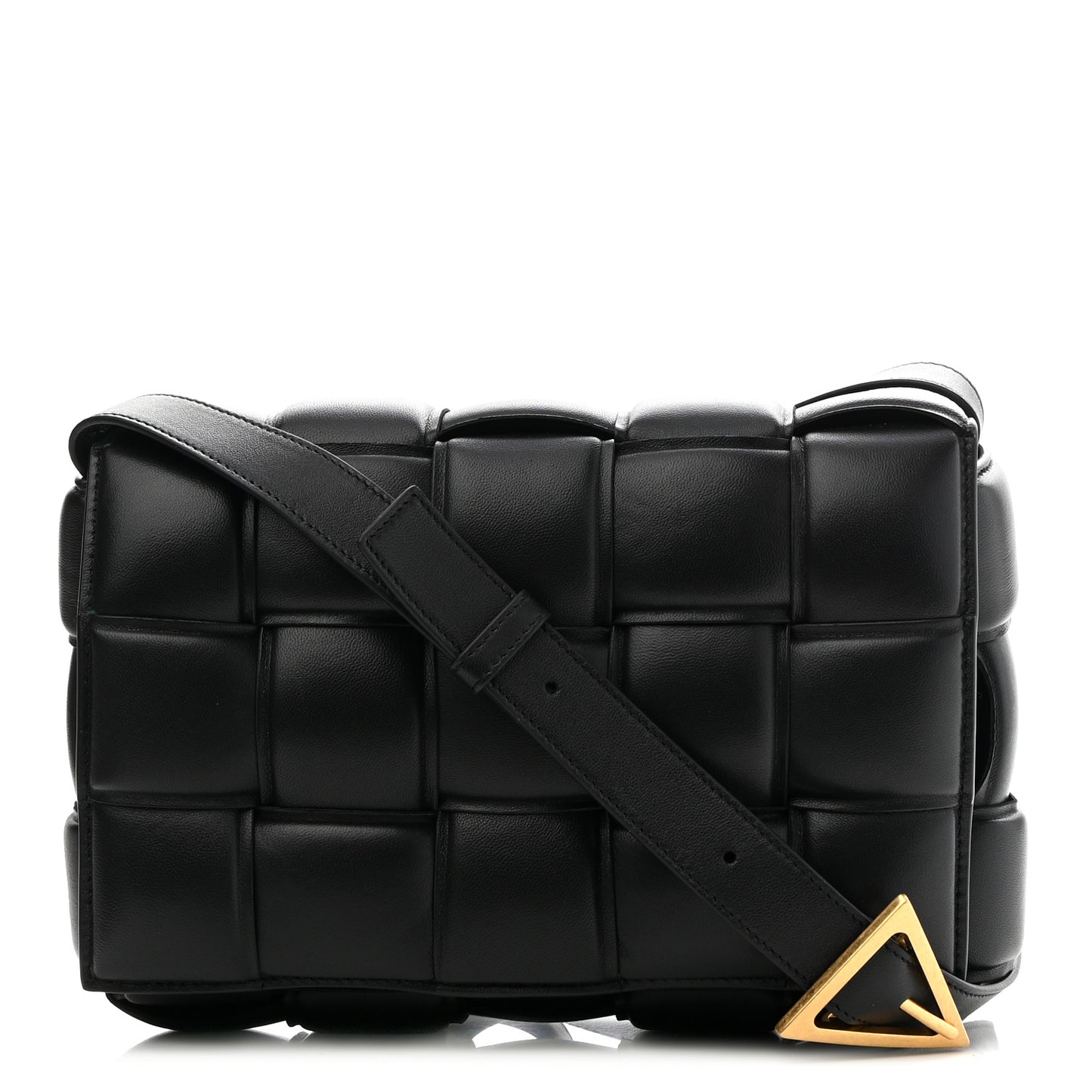 Nappa Maxi Intreccio Padded Cassette Crossbody Bag Black