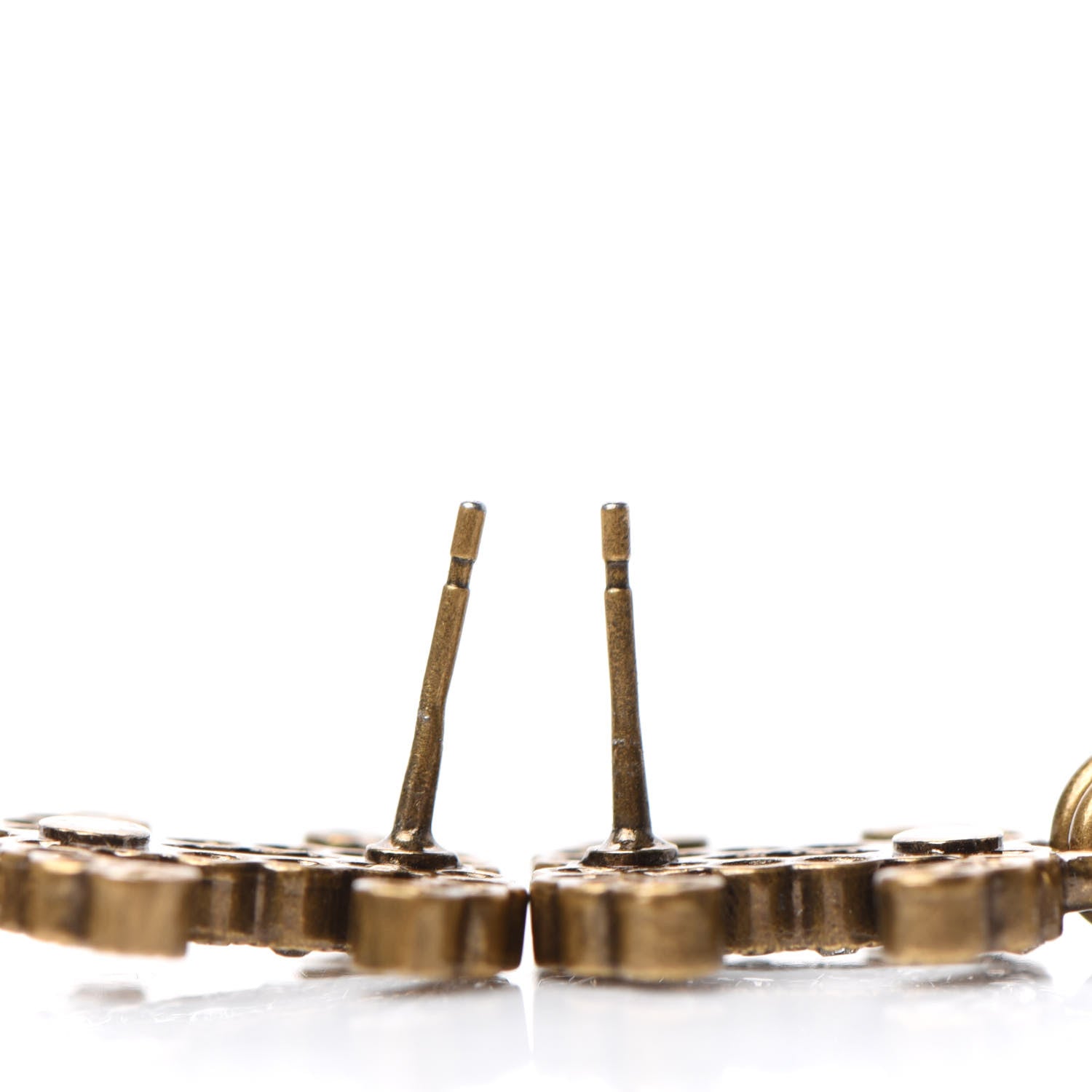 Chanel Metal Crystal City of Lights No 5 Drop Earrings Gold 3 of 4