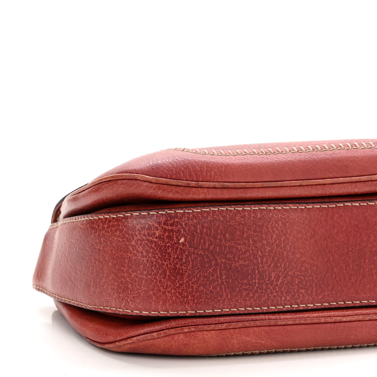 Calfskin Medium New Bamboo Top Handle Bag Red