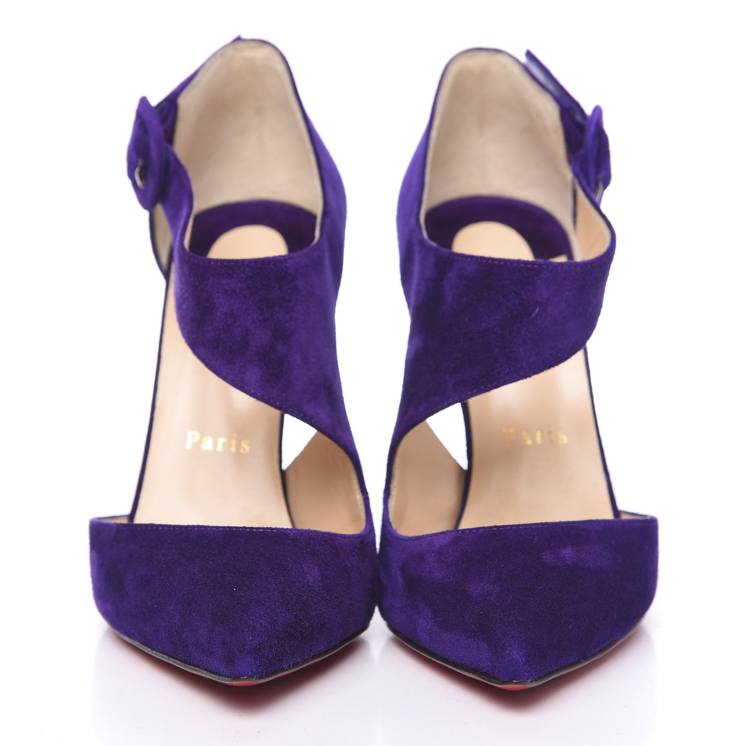 Christian Louboutin Veau Velours Sharpeta 120 Asymmetric Pumps 38 Etincelle 2 of 7