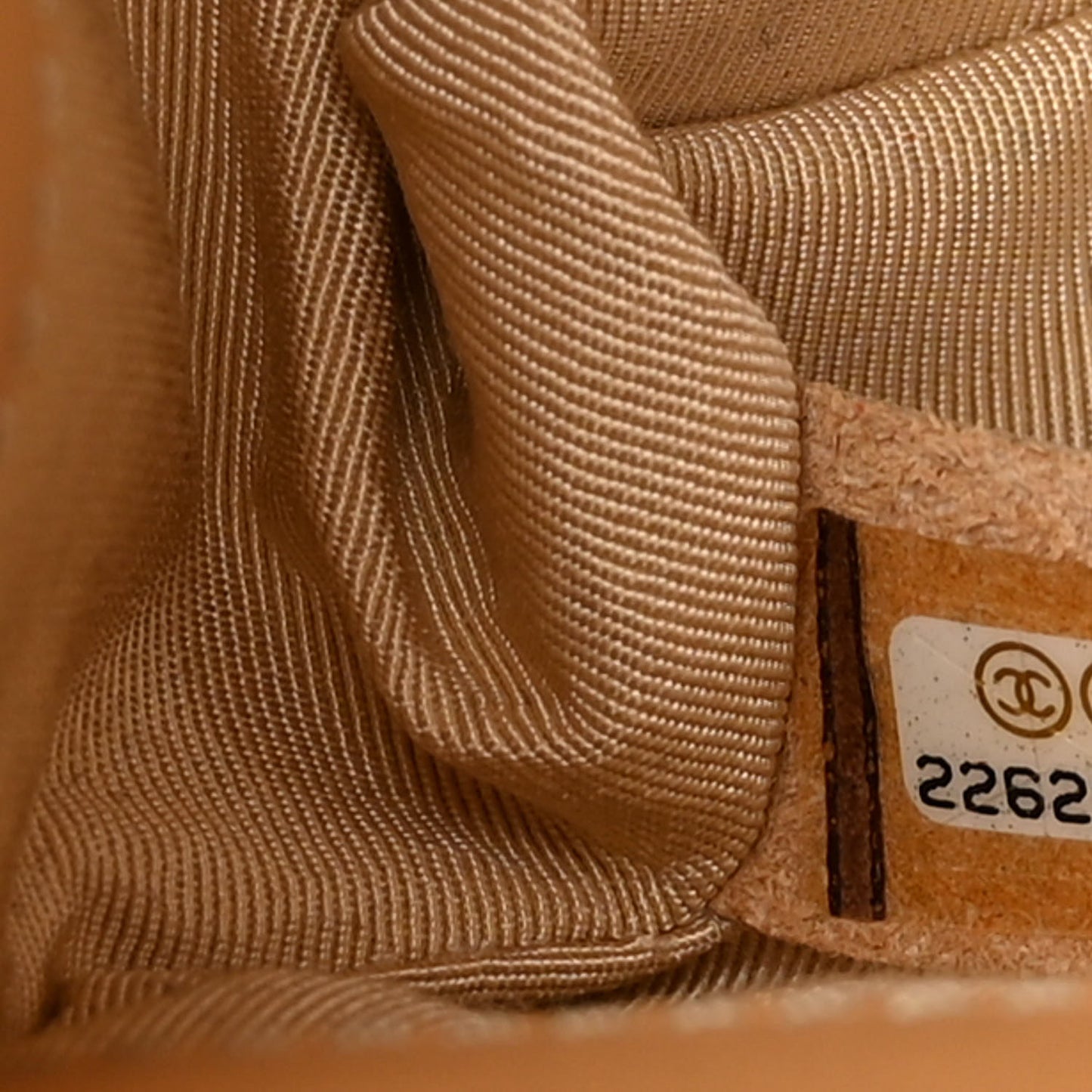 Calfskin Chevron Quilted Medium Boy Flap Beige