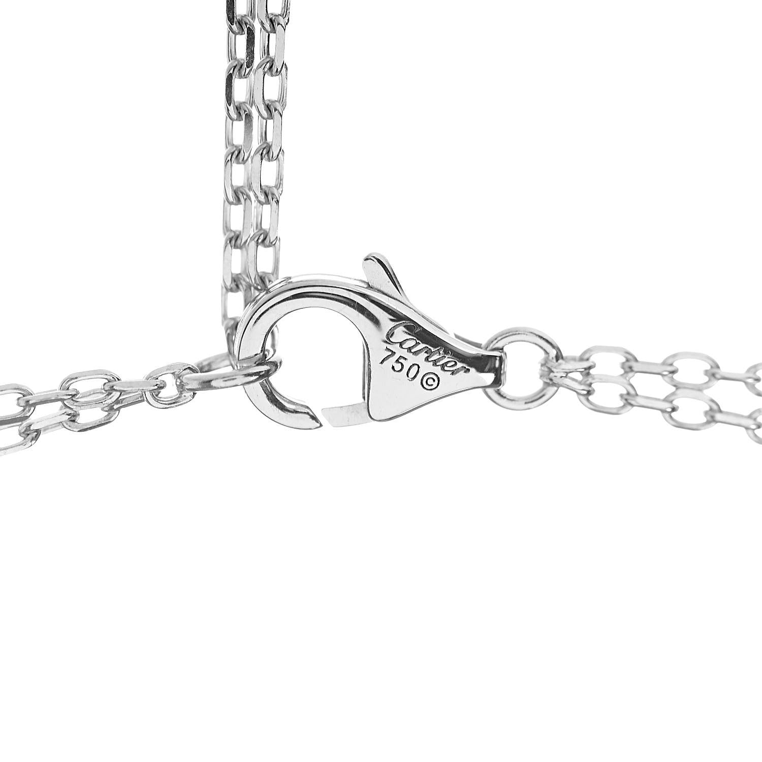 Cartier 18K White Gold 2 Diamond LOVE Necklace 5 of 6