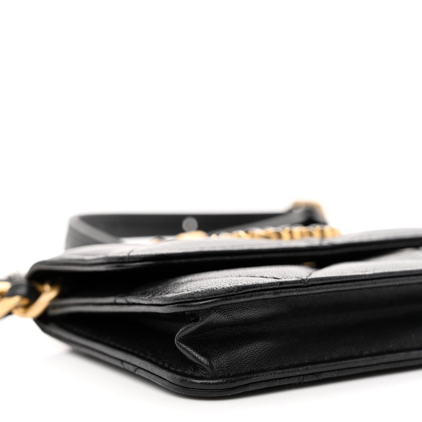 Lambskin Quilted Chanel 19 Flap Belt Bag Black