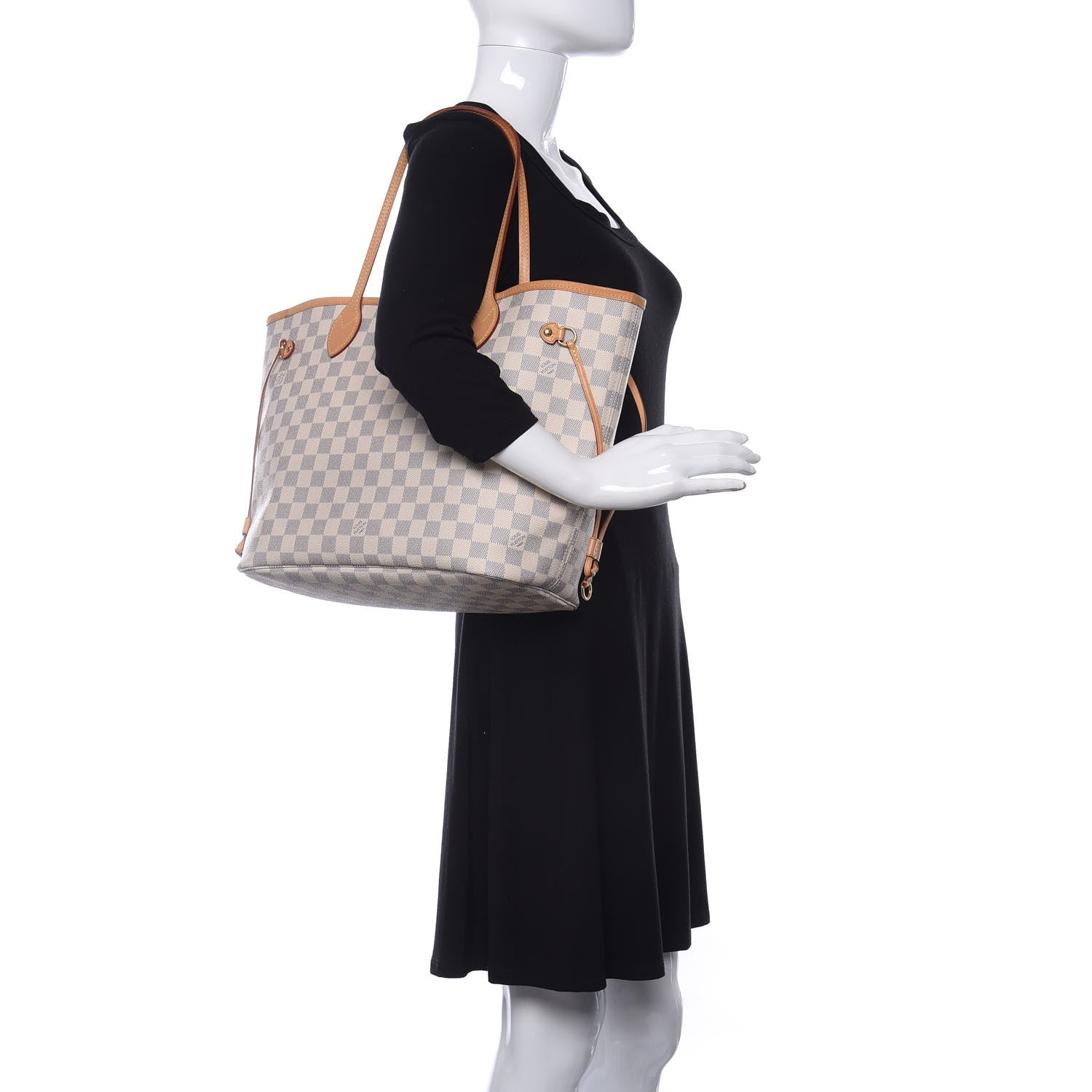 Louis Vuitton Damier Azur Neo Neverfull MM Rose Ballerine 2 of 10