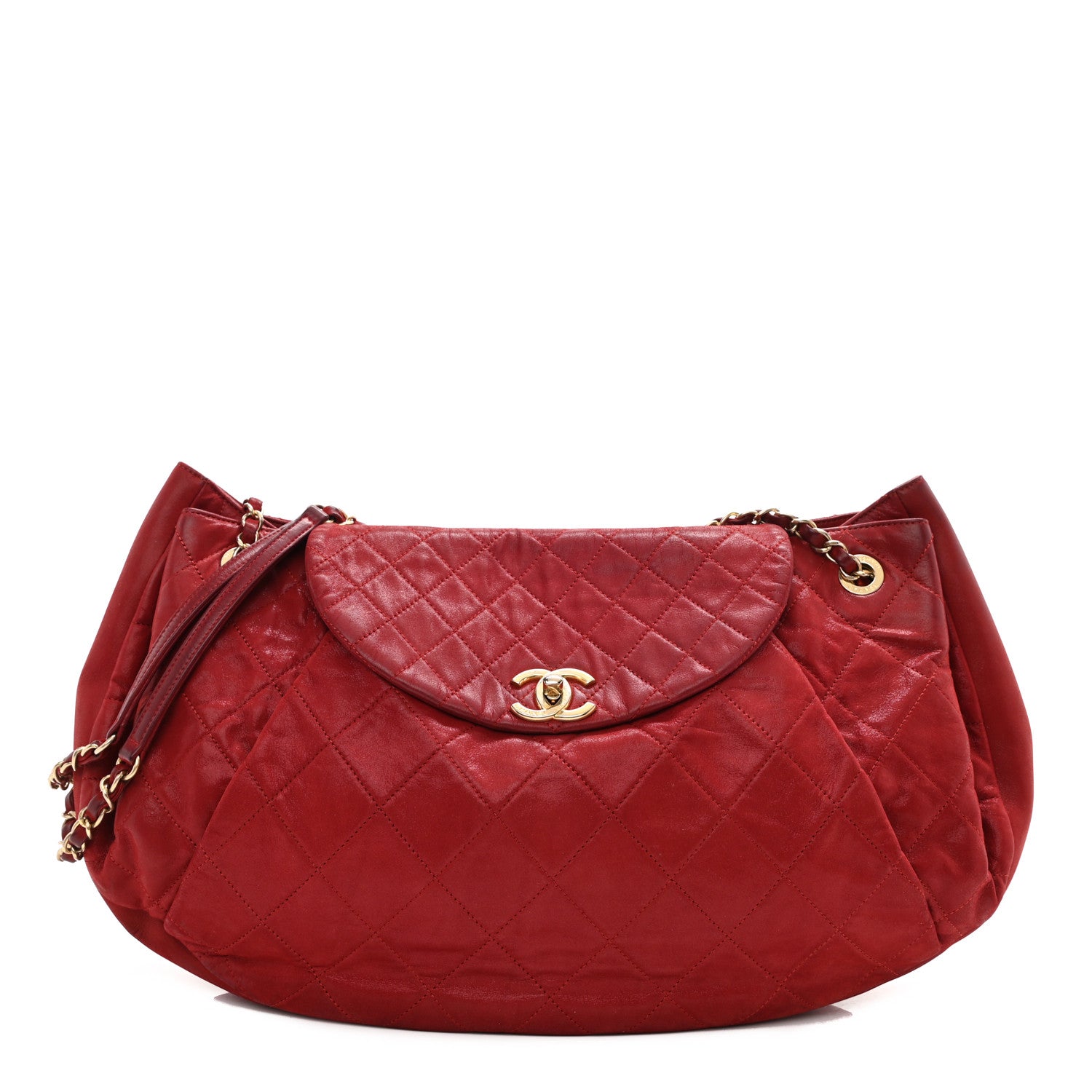 Chanel Iridescent Calfskin Chic Quilt Accordion Flap Bag Red 1 of 7