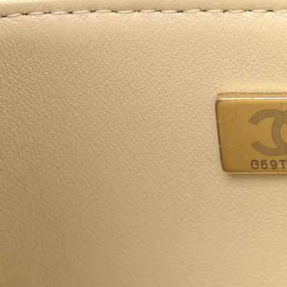 Chanel Shearling Quilted Mini Top Handle Rectangular Flap Ecru 7 of 11