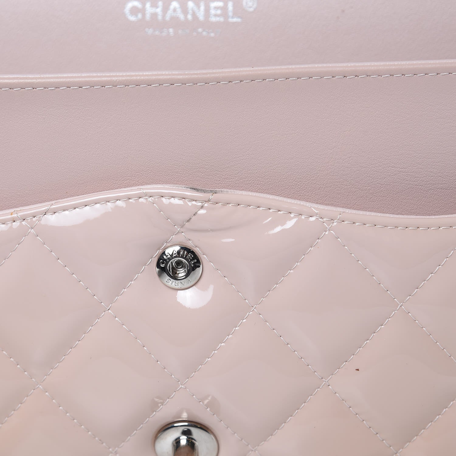 Chanel Patent Quilted Jumbo Double Flap Light Pink 11 of 15