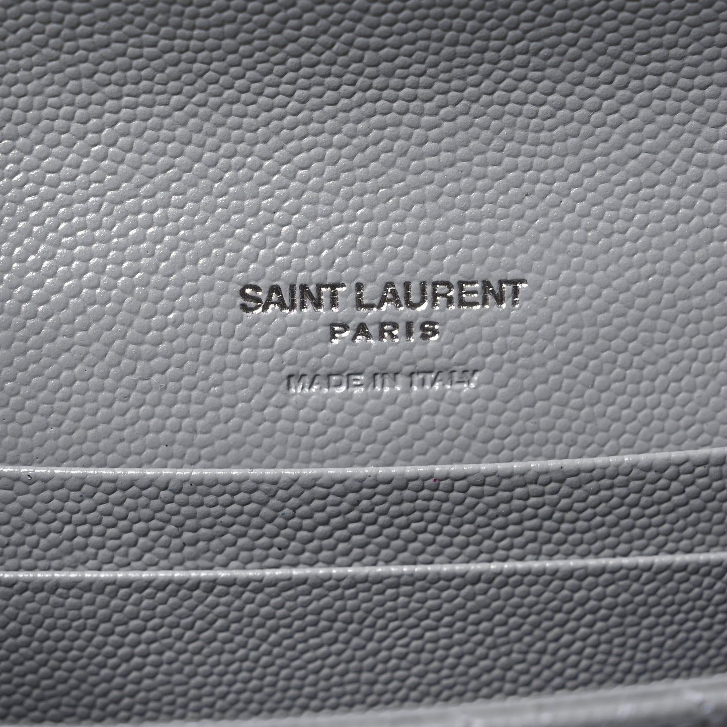 Grain De Poudre Textured Mixed Matelasse Triquilt Small Monogram Envelope Wallet Stone Grey