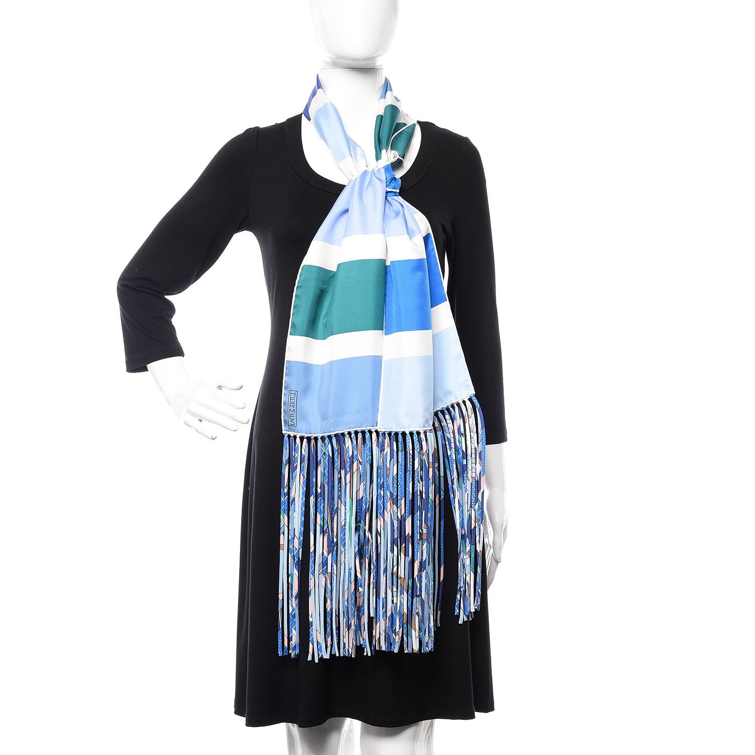 Hermes Silk Palette Muffler Bleu Dur Lavande Vert 2 of 4
