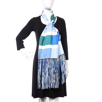 Hermes Silk Palette Muffler Bleu Dur Lavande Vert 2 of 4