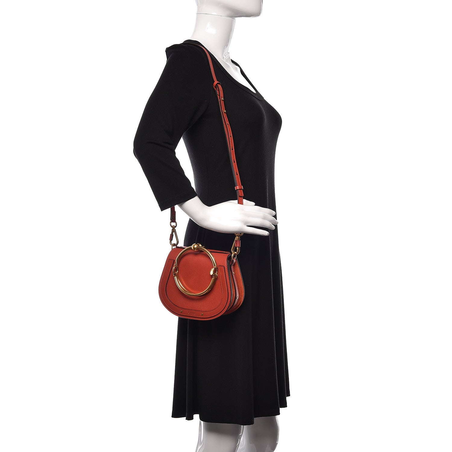 Chloe Calfskin Small Nile Bracelet Bag Earthy Red 2 of 13