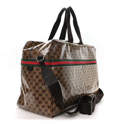 Gucci Crystal Monogram Web Large Carry On Duffle Bag Brown 2 of 9
